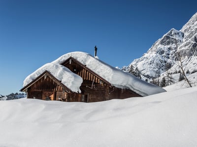 Huette Schnee Berge Österreich