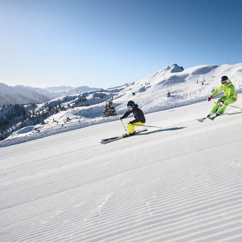 Skifahren snowspace salzburg Skiurlaub Flachau Hotel Tauernhof Winter Klimaschutz