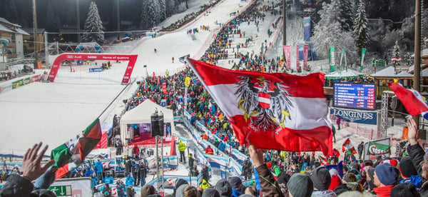  Slalom Rennen Audi FIS Ski Alpin in Flachau mit Damen und 2020 den Herren wie Manuel Feller Skihotel